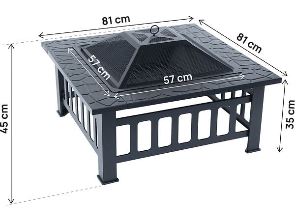 HABITAT ET JARDIN - Brasero avec couvercle anti braise "Flaméo" - Noir - large