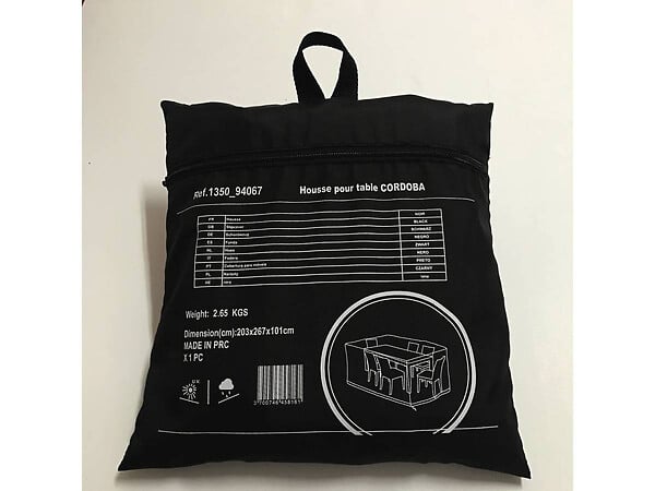 HABITAT ET JARDIN - Housse de protection pour salon de jardin repas - 267 x 203 x 101 cm - Noir - large