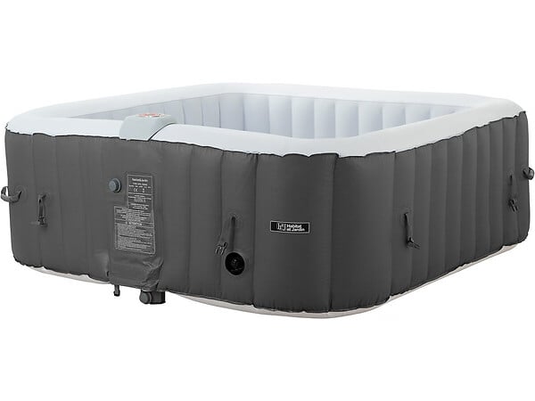 HABITAT ET JARDIN - Spa gonflable "RIVIERA" en PVC - 6 places - Gris/blanc - large