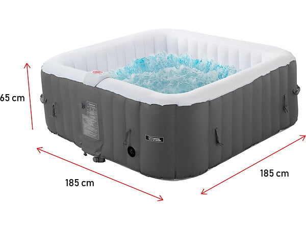 HABITAT ET JARDIN - Spa gonflable "RIVIERA" en PVC - 6 places - Gris/blanc - large