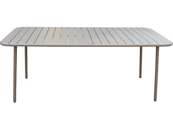 HABITAT ET JARDIN - Table jardin en métal "Bilbao" - 180 x 90 x 71 cm - Taupe - large