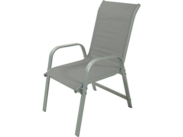 HABITAT ET JARDIN - Table et chaises de jardin en textilène "cordoba + Porto" 6 personnes gris clair - large