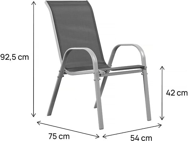 HABITAT ET JARDIN - Fauteuil jardin Textilène "Cordoba" - Phoenix - Gris foncé - Lot de 2 - large