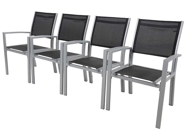 HABITAT ET JARDIN - Fauteuil jardin Alu/Textilène "Tropic" - Phoenix - Noir - Lot de 2 - large