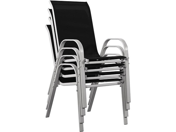 HABITAT ET JARDIN - Fauteuil jardin Textilène "Cordoba" - Phoenix - Noir - Lot de 4 - large