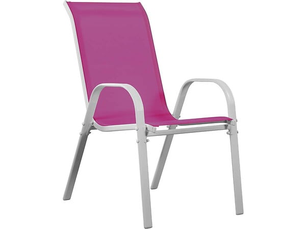 HABITAT ET JARDIN - Fauteuil jardin Textilène "Cordoba" - Phoenix - Rose - Lot de 4 - large