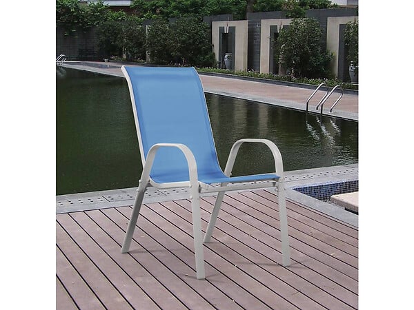 HABITAT ET JARDIN - Fauteuil jardin Textilène "Cordoba" - Phoenix - Bleu - Lot de 4 - large