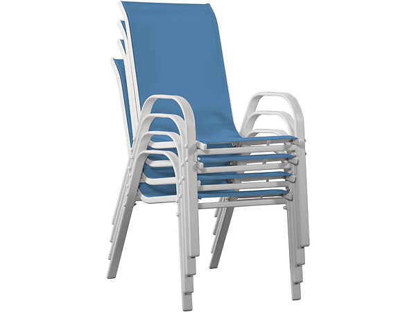 HABITAT ET JARDIN - Fauteuil jardin Textilène "Cordoba" - Phoenix - Bleu - Lot de 4 - large