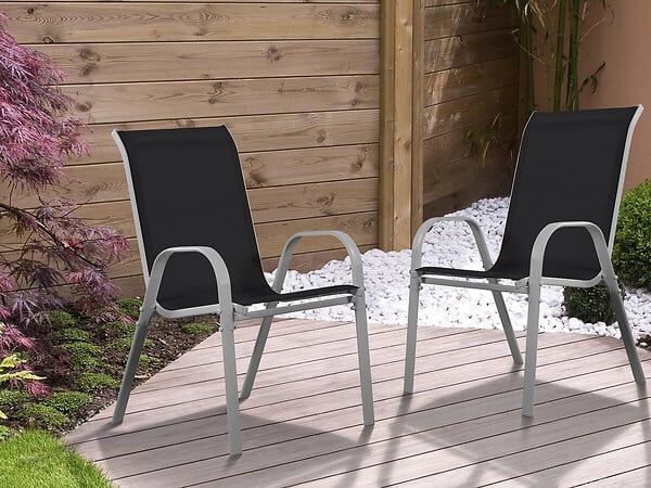 HABITAT ET JARDIN - Fauteuil jardin Textilène "Cordoba" - Phoenix - Noir - Lot de 2 - large
