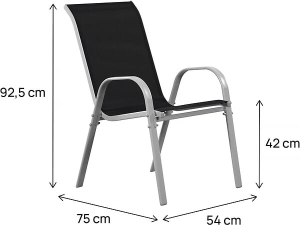 HABITAT ET JARDIN - Fauteuil jardin Textilène "Cordoba" - Phoenix - Noir - Lot de 2 - large
