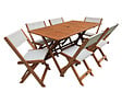 HABITAT ET JARDIN - Table et chaises de jardin en bois exotique  "Séoul" - 1 Table + 6 chaises - Maple - Beige - vignette