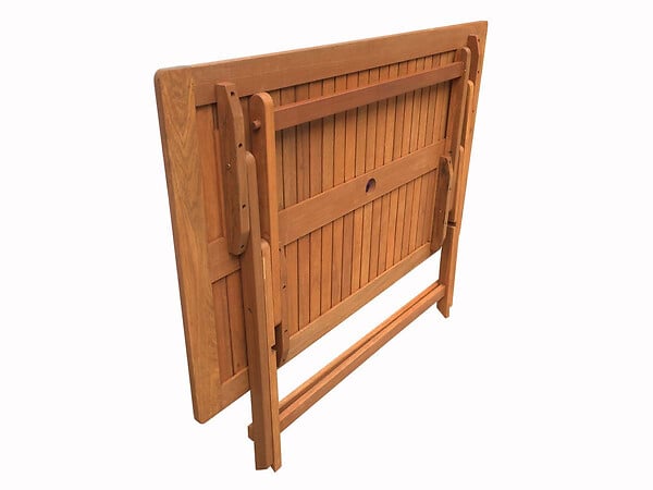 HABITAT ET JARDIN - Table et chaises de jardin en bois exotique "Hongkong 4" - Maple - Marron clair - large