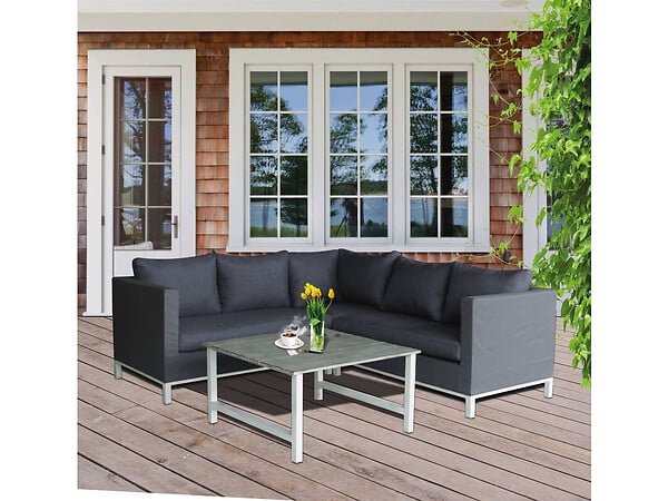 HABITAT ET JARDIN - Salon de jardin en aluminium "Turin" - Phoenix - Gris - large