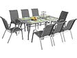 HABITAT ET JARDIN - Table et chaises de jardin en textilène "cordoba + Porto" 8 personnes gris clair - vignette