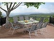 HABITAT ET JARDIN - Table et chaises de jardin en textilène "cordoba + Porto" 8 personnes gris clair - vignette