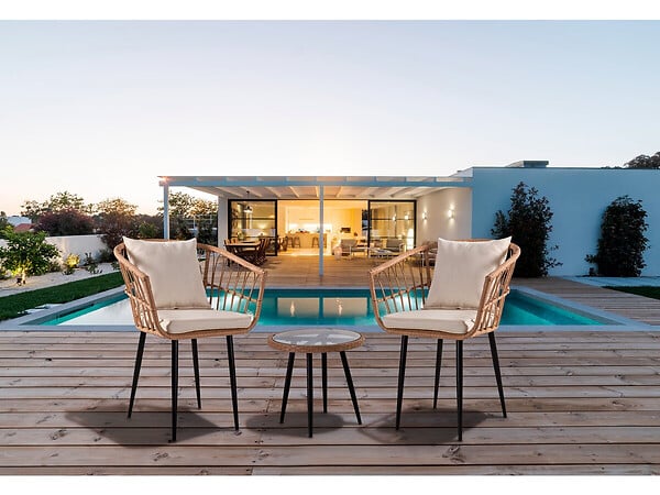 HABITAT ET JARDIN - Salon de jardin rotin "Vela" - 2 places - Marron - large