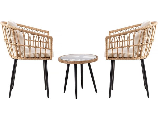 HABITAT ET JARDIN - Salon de jardin rotin "Vela" - 2 places - Marron - large