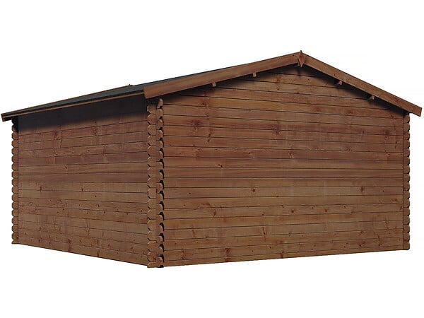 HABITAT ET JARDIN - Abri de jardin bois traité autoclave marron "Lormont" - 21,2 m² - 28 mm - large