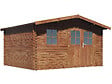 HABITAT ET JARDIN - Abri de jardin en bois traité marron autoclave "Valmont" - 14 m² -28 mm - vignette