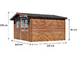 HABITAT ET JARDIN - Abri de jardin en bois traité marron autoclave "Valmont" - 14 m² -28 mm - vignette