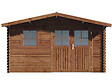 HABITAT ET JARDIN - Abri de jardin en bois traité marron autoclave "Valmont" - 14 m² -28 mm - vignette