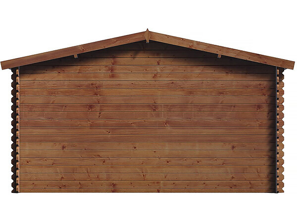 HABITAT ET JARDIN - Abri de jardin en bois traité marron autoclave "Valmont" - 14 m² -28 mm - large