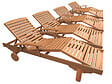 HABITAT ET JARDIN - Bain de soleil pliant en bois exotique "Singapour" - Maple - Marron clair - Lot de 4 - vignette