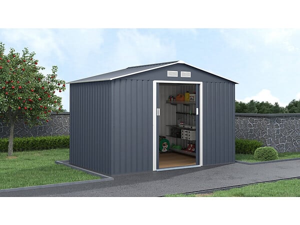 HABITAT ET JARDIN - Abri de jardin métal "Vegas II" - 5,29 m2 - Gris - large