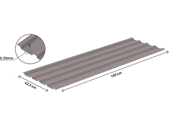 HABITAT ET JARDIN - Lot de 12 tôles de bardage en acier galvanisé "Atlanta" - 129 x 42 cm - Taupe - large
