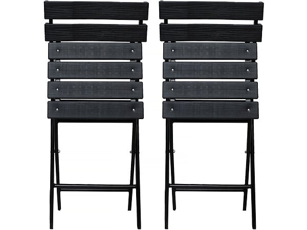 HABITAT ET JARDIN - Lot de 2 chaises de jardin pliable en plastique "Tenerife" - Gris anthracite - large