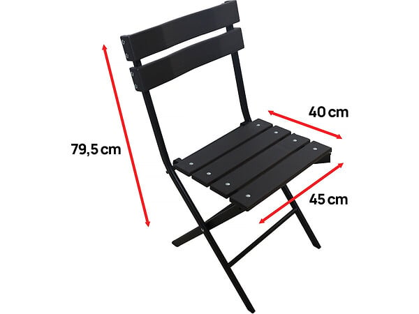 HABITAT ET JARDIN - Lot de 2 chaises de jardin pliable en plastique "Tenerife" - Gris anthracite - large