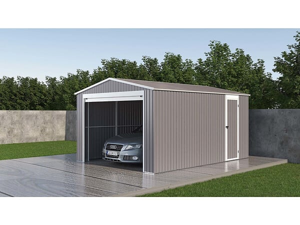 HABITAT ET JARDIN - Garage métal "Nevada" avec porte roulante - 15,61m² - large