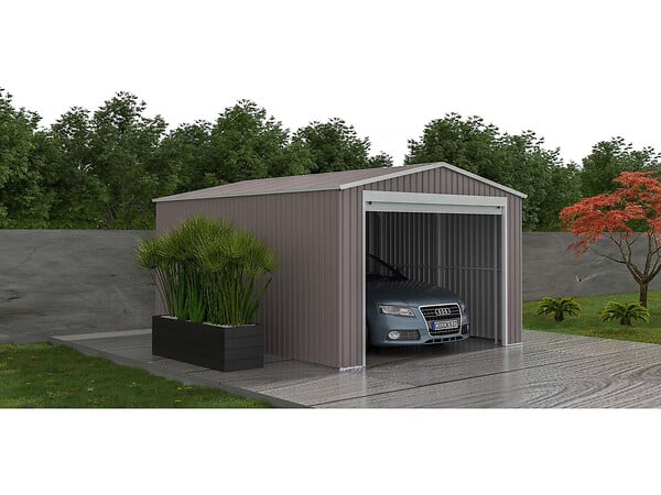 HABITAT ET JARDIN - Garage métal "Nevada" avec porte roulante - 15,61m² - large