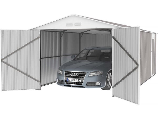 HABITAT ET JARDIN - Garage métal "Nevada" avec porte battante - 18,56 m² - large