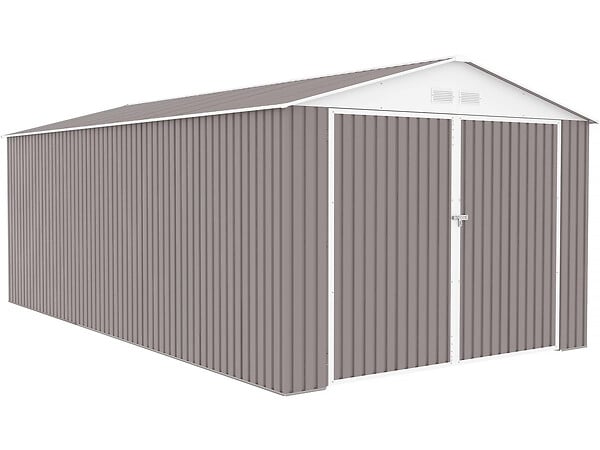 HABITAT ET JARDIN - Garage métal "Nevada" avec porte battante - 18,56 m² - large