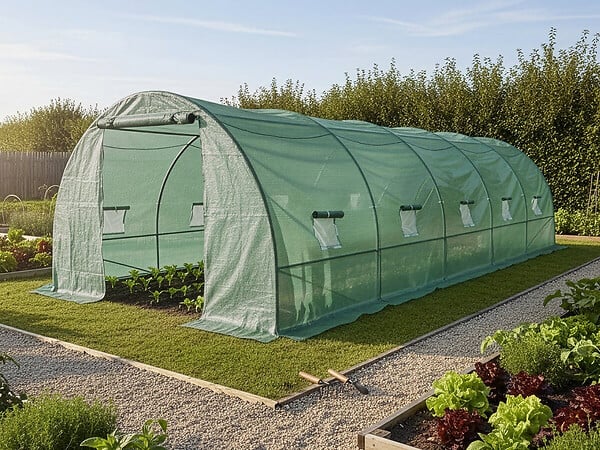 HABITAT ET JARDIN - Bâche pour serre tunnel de jardin "Lys" - 24 m² - 130g - Vert - large