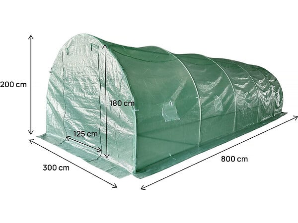 HABITAT ET JARDIN - Bâche pour serre tunnel de jardin "Lys" - 24 m² - 130g - Vert - large