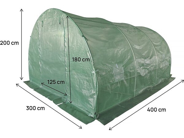 HABITAT ET JARDIN - Bâche pour serre tunnel de jardin "Lys" - 12 m² - 130g - Vert - large