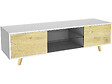 HABITAT ET JARDIN - Meuble TV LED "Inna" - 140 x 42 x 45 cm - Blanc/Chêne - vignette