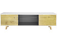 HABITAT ET JARDIN - Meuble TV LED "Inna" - 140 x 42 x 45 cm - Blanc/Chêne - vignette