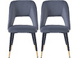 HABITAT ET JARDIN - Lot de 2 chaises en velours "Coralie" - Gris - vignette