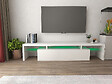 HABITAT ET JARDIN - Meuble TV LED laqué "Tina" - 187.5 x 34 x 38 cm - Blanc - vignette