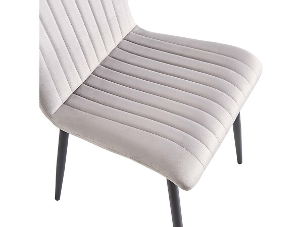 HABITAT ET JARDIN - Lot de 2 chaises en velours "Henley" - Gris clair - large