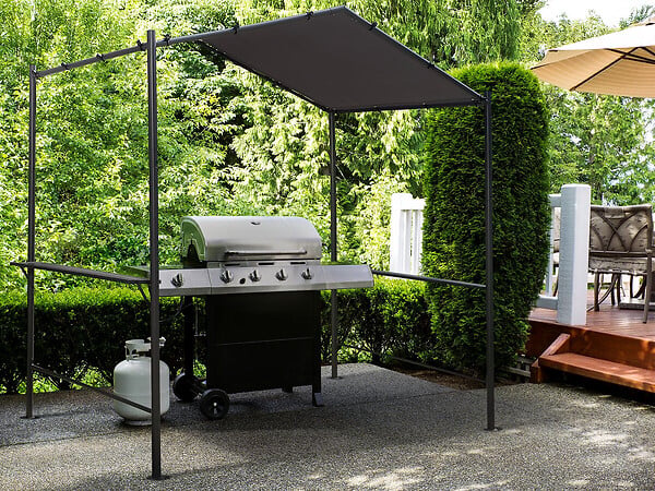 HABITAT ET JARDIN - Pergola tonnelle pour barbecue - 277 x 149 cm - Anthracite - large