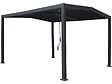 HABITAT ET JARDIN - Pergola bioclimatique toit 2 pans "Victoria" en aluminium et métal- 3,5 x 4 m - Gris - vignette