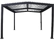 HABITAT ET JARDIN - Pergola bioclimatique toit 2 pans "Victoria" en aluminium et métal- 3,5 x 4 m - Gris - vignette