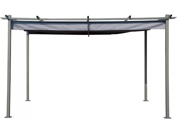 HABITAT ET JARDIN - Pergola en métal avec toit rétractable - 3 x 4 m - Gris anthracite - large