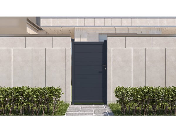 HABITAT ET JARDIN - Portillon aluminium "Marc" - 101.2 x 180.9 cm - Gris - large