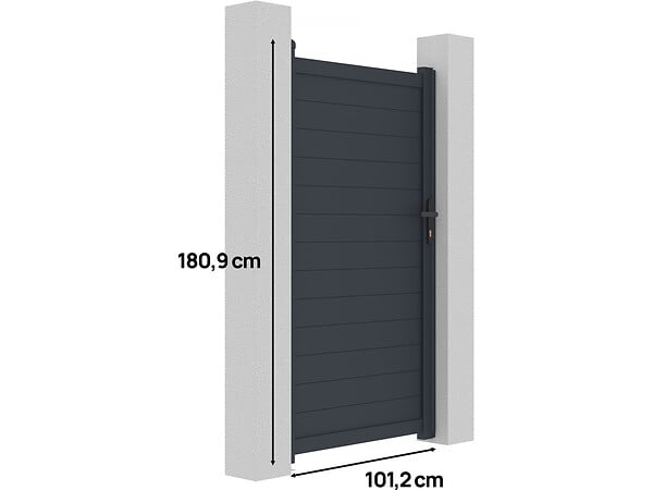 HABITAT ET JARDIN - Portillon aluminium "Marc" - 101.2 x 180.9 cm - Gris - large