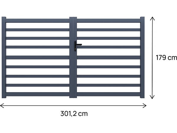 HABITAT ET JARDIN - Portail aluminium ajouré "Martin" - 300 x 180 cm - Gris - large